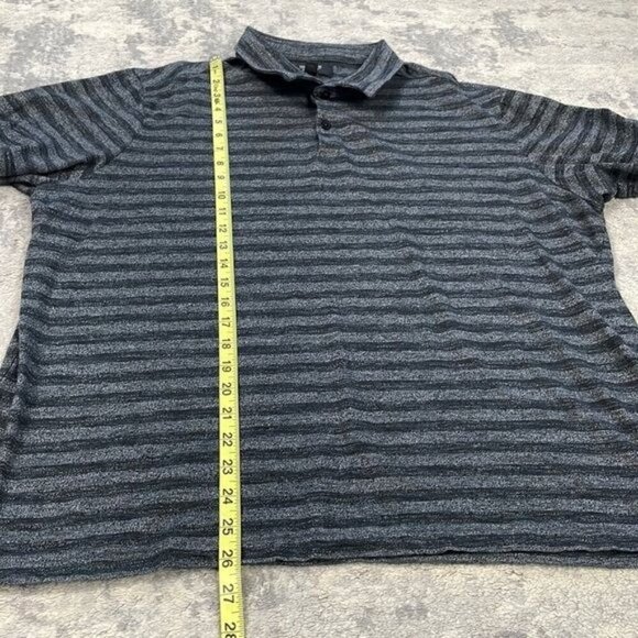 Nordstrom Mens Shop Gray Stripe Slub Polo Shirt Short Sleeve Sz XL - Picture 8 of 14